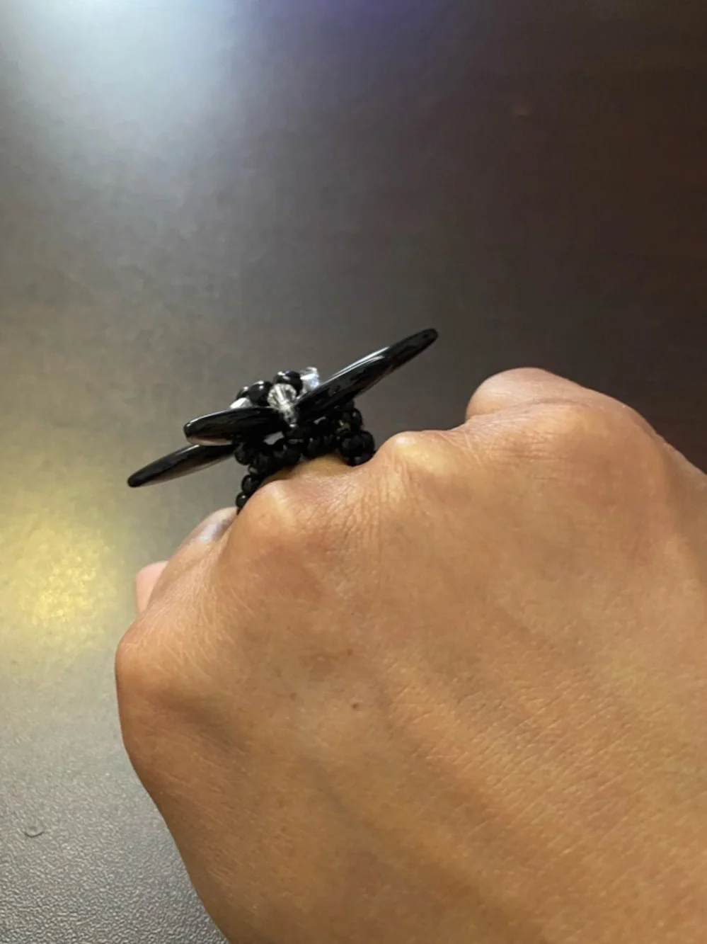 Black Flower Statement Ring - Women Jewelry